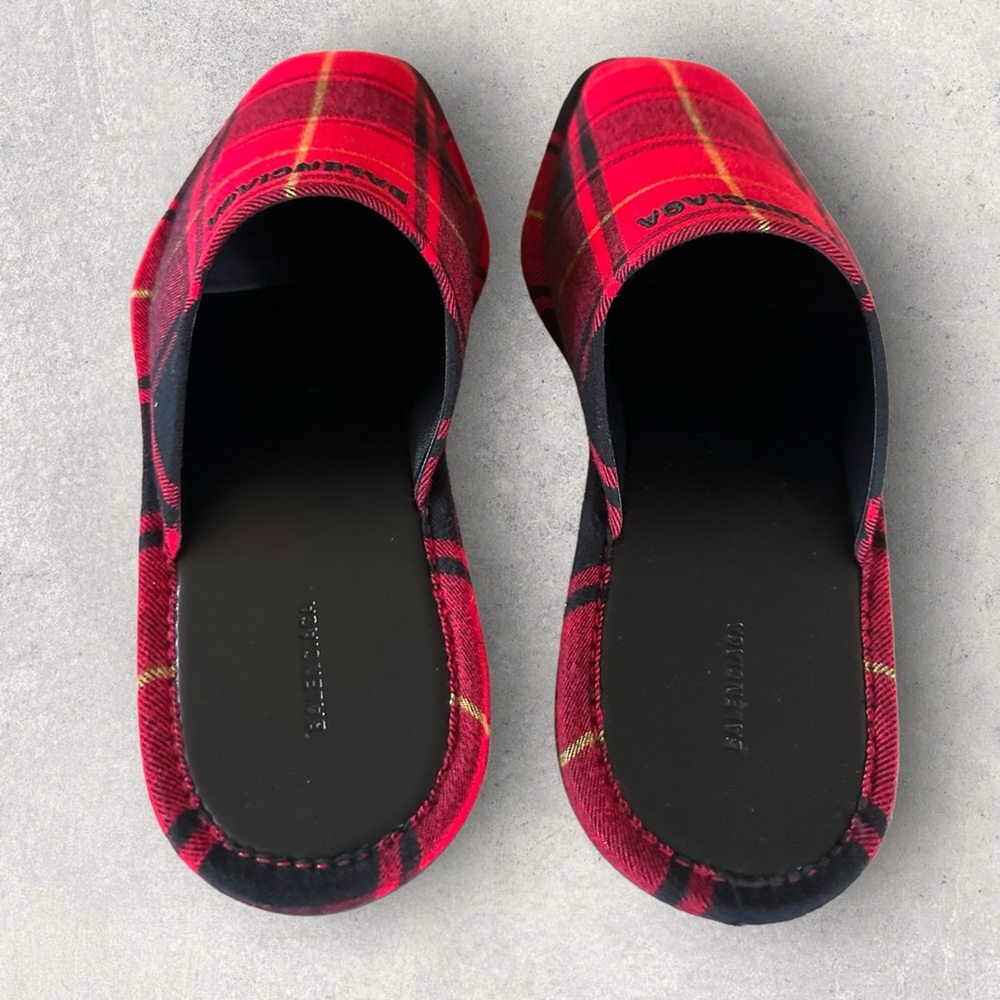 Balenciaga Cosy Tartan Slippers - Picture 4 of 7